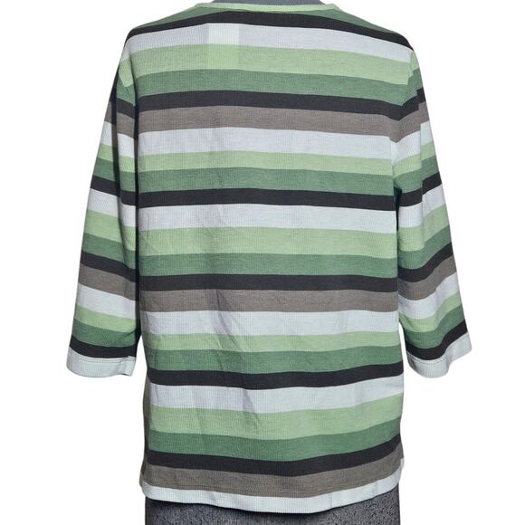 Cotton Blend Waffle Knit Top Size Large - Picture 2 of 4